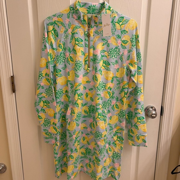 NWT Lilly Pulitzer Ashlee Dress Bluette Make Lemonade size large - Picture 2 of 2